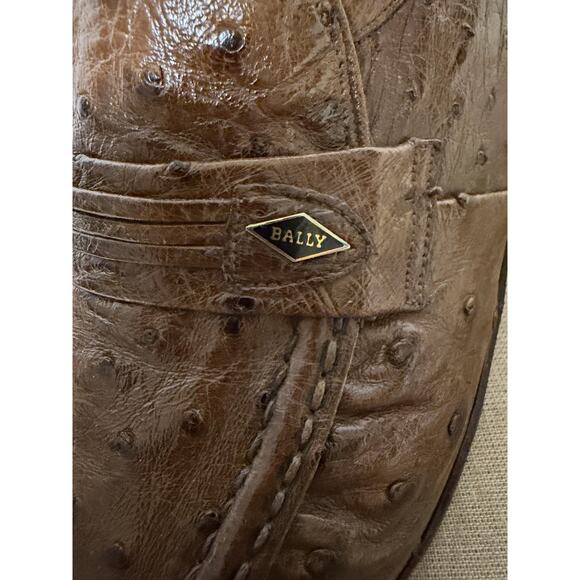 Bally Prestige 1669 Shoes Mens Size 9.5 Brown Ostrich Loafers Slip On Dress main image 11